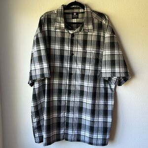 Yago Black Plaid Button Down 3XL